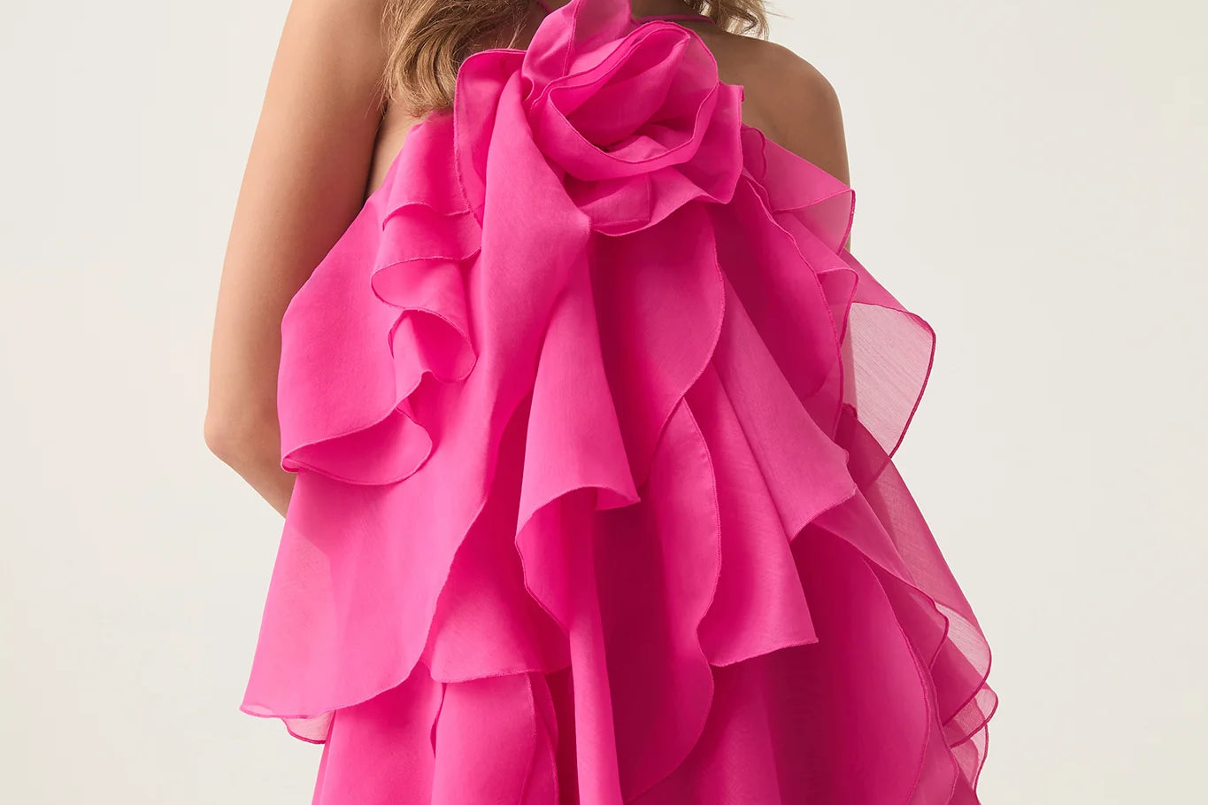 Vestido mini de gasa con volantes Charlie