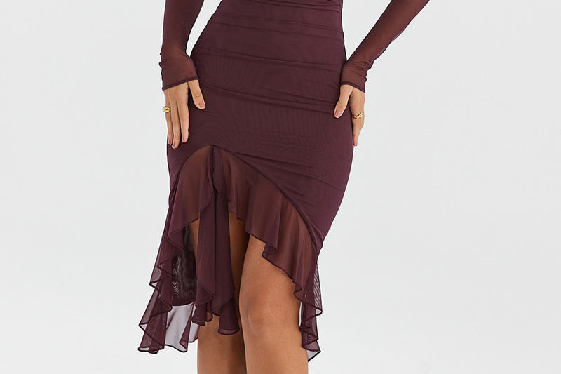 vestido Emily asimétrico de manga larga