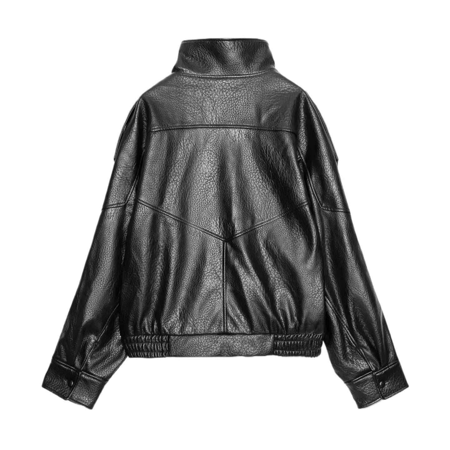 Quinn high-neck leather jacket – Lizz Loves