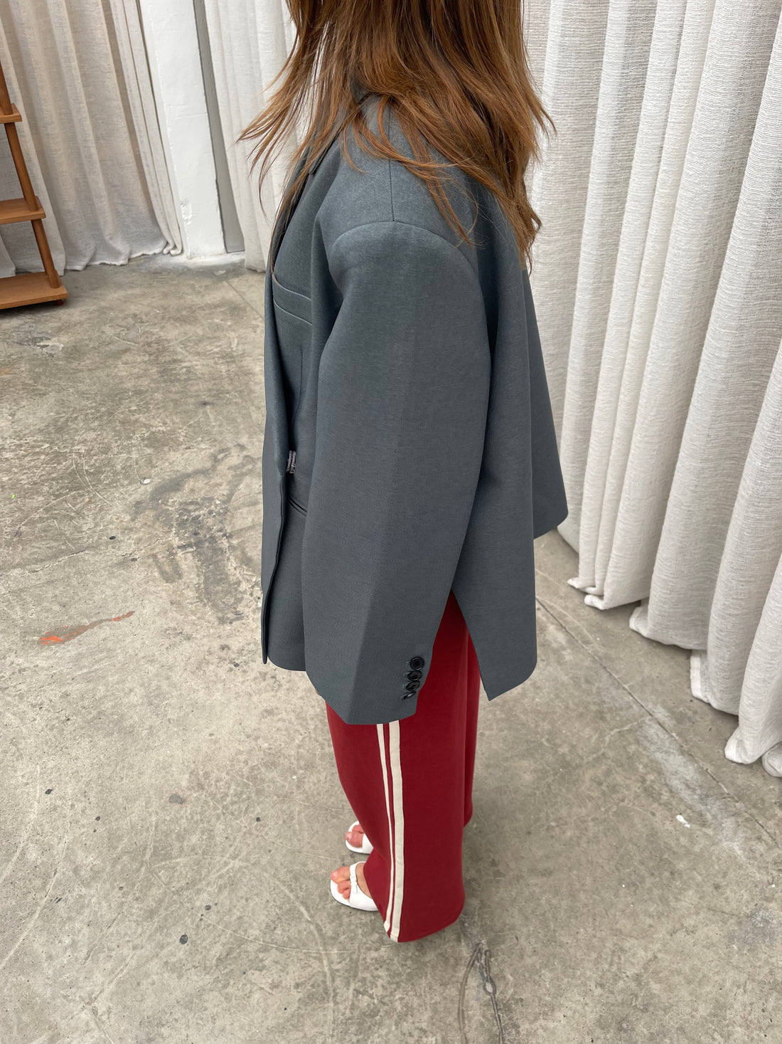 Posey oversized side slit blazer – Lizz Loves