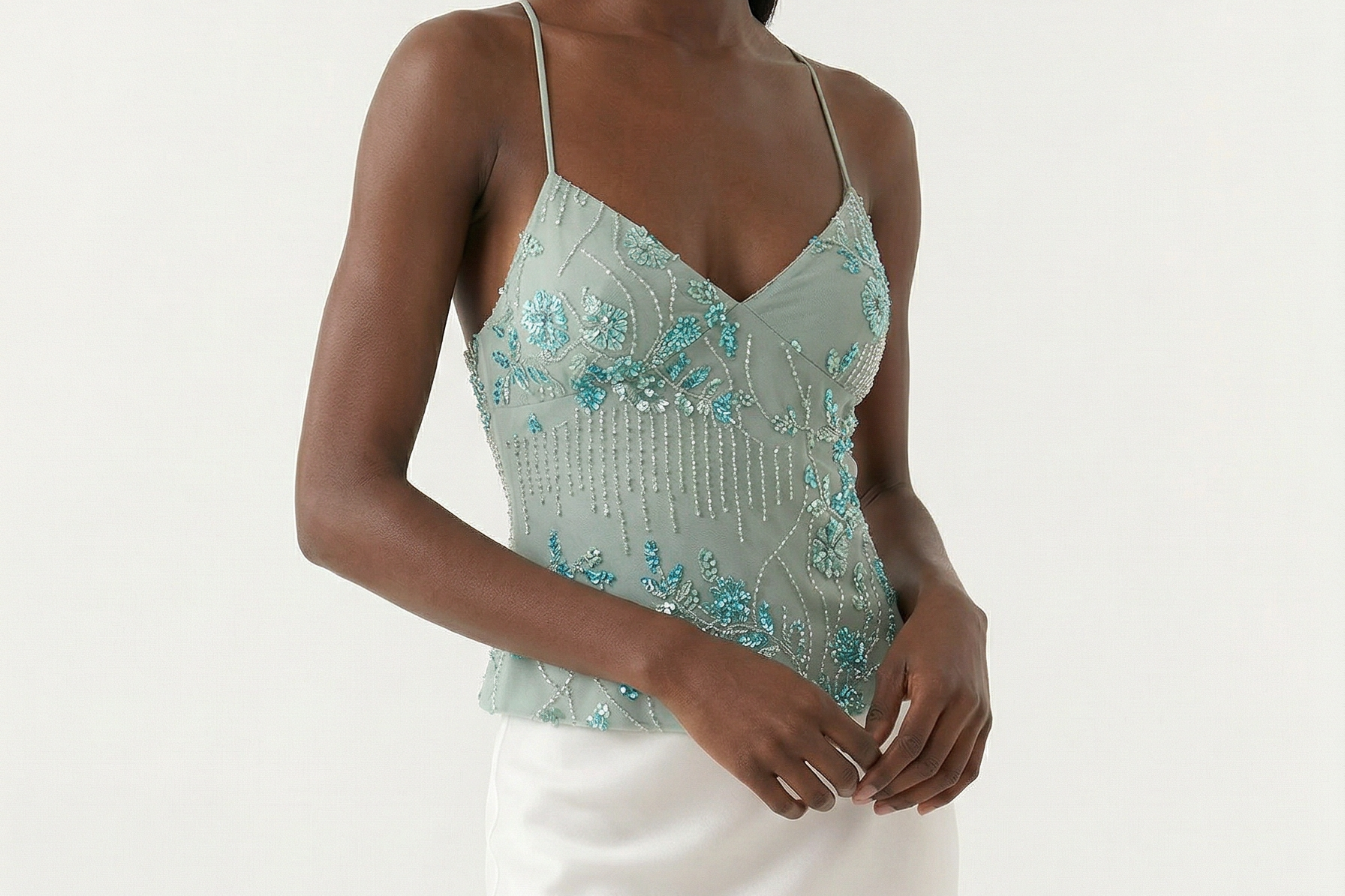 Faye backless sequin top