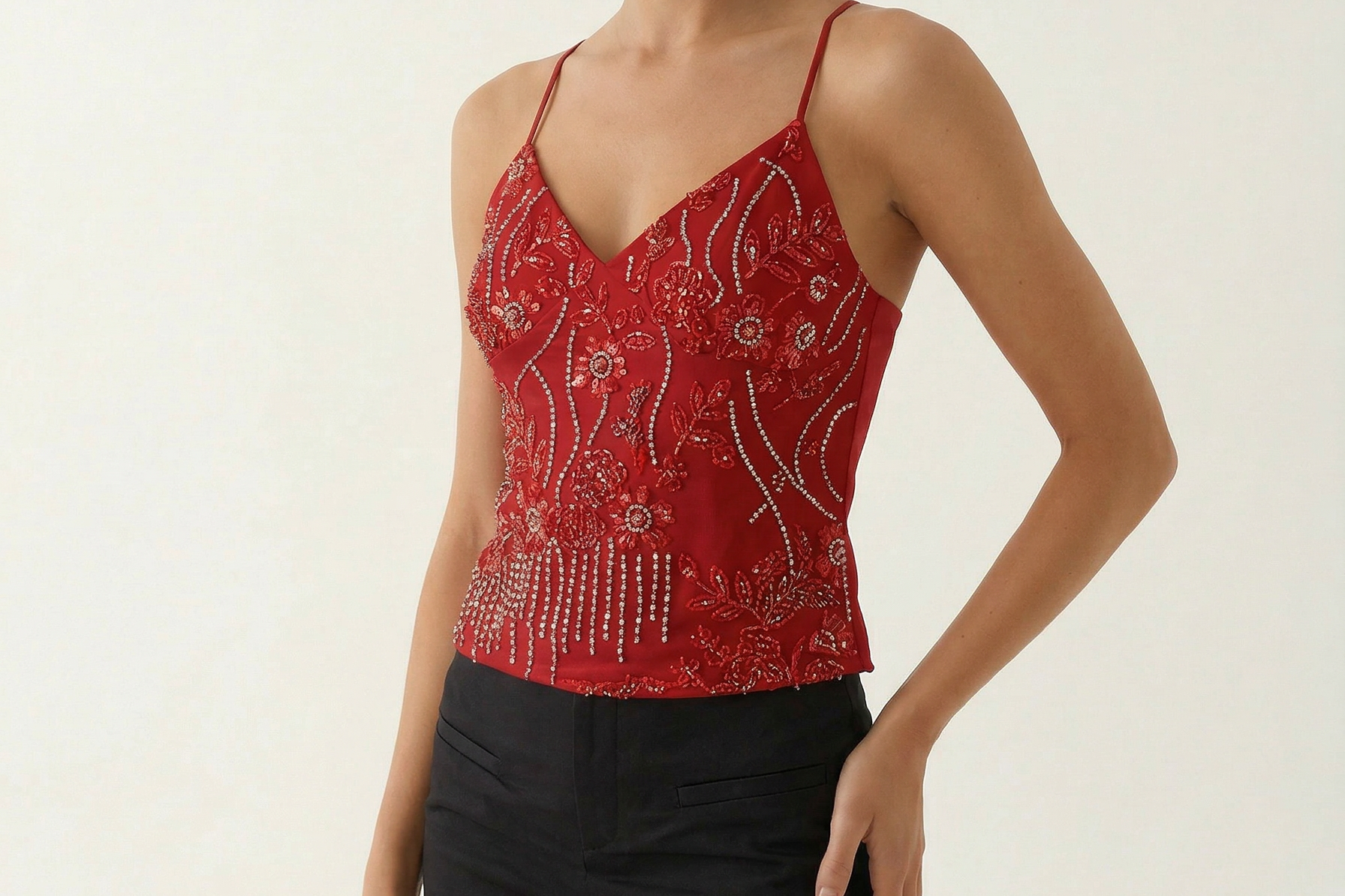 Faye backless sequin top