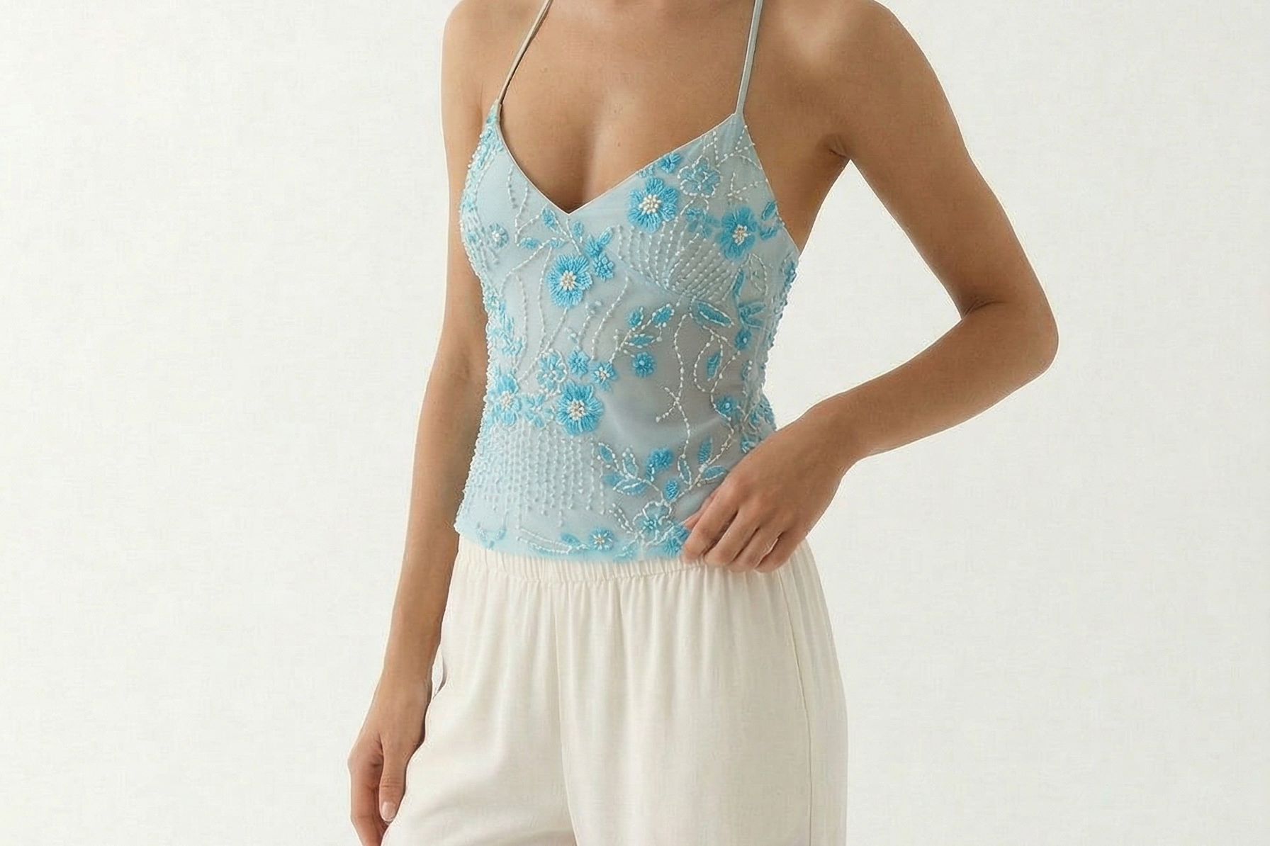 Faye backless sequin top